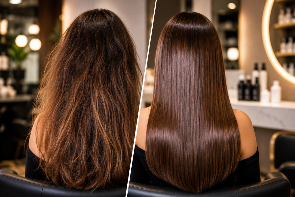 Hair Botox vs Keratin treatment for smooth, healthy-looking hair in Dubai