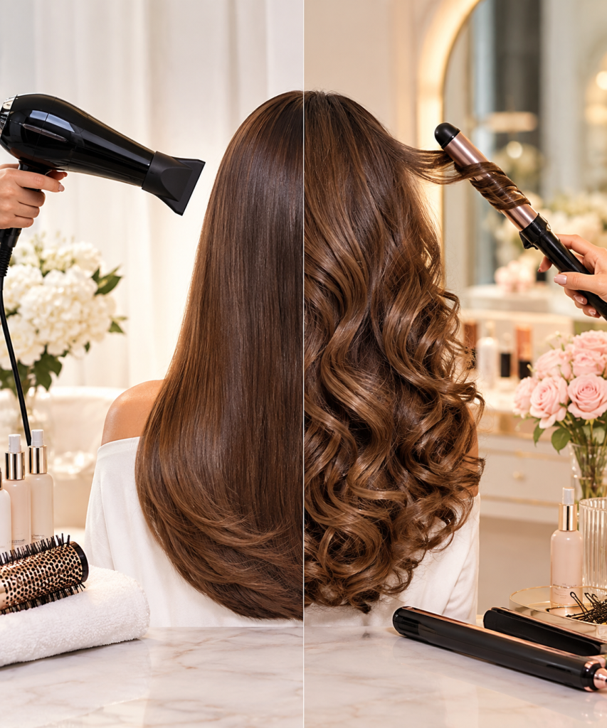 Blow dry vs hair styling services for women in Dubai